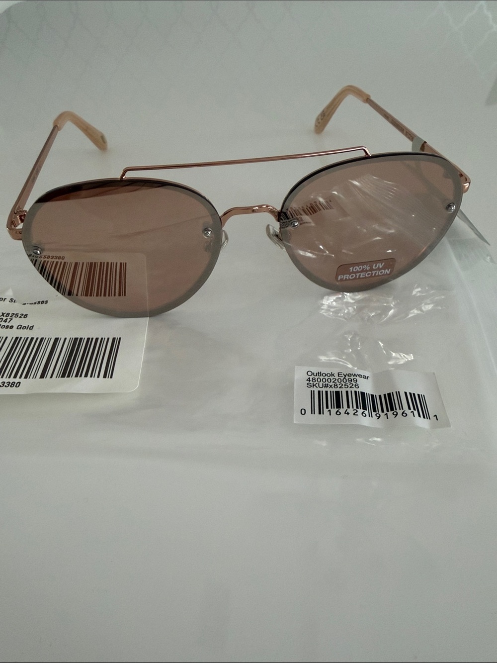LOW START Fossil Rose Gold Aviator Sunglasses - Picture 7 of 8